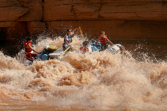 Oar Raft in Upset Rapids, Grand Canyon